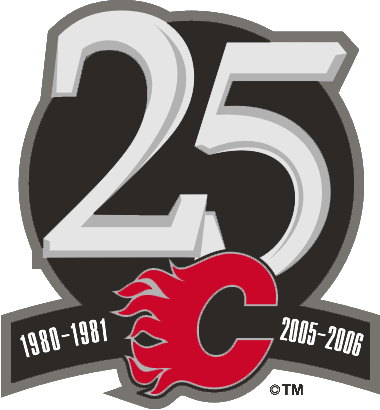 Calgary Flames 2005 06 Anniversary Logo iron on paper